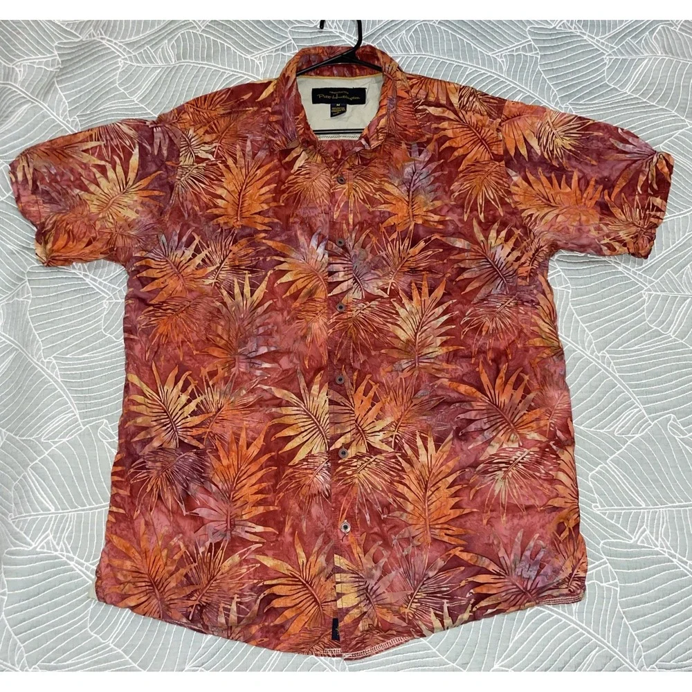 Pete Huntington Handcrafted Bali‎ Batik Hawaiian Shirt Button Down Sz M